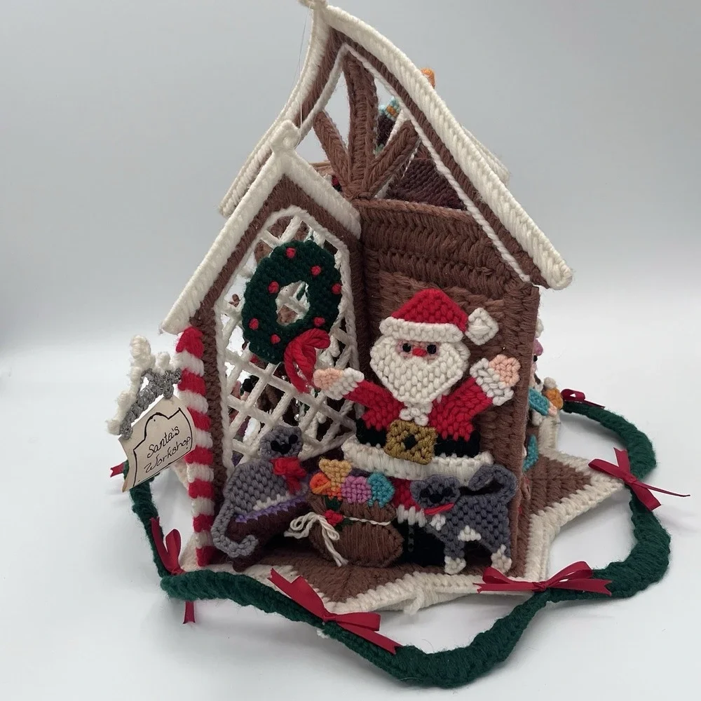 NORTH POLE COMPLETED Plastic Canvas‎ Santa's Workshop Christmas Hanging Mobile
